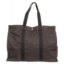 Hermes Gray Canvas Sac Fourre XL Tote Bag