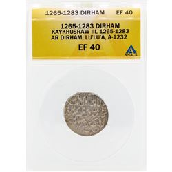 1265-1283 Dirham Kaykhusraw III Coin ANACS EF40