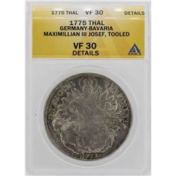 1775 Germany-Bavaria Maximillian III Coin ANACS VF30 Details