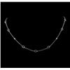 Image 1 : 1.88 ctw Sapphire and Diamond Necklace - 18KT White Gold