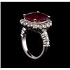 Image 4 : GIA Cert 8.27 ctw Ruby and Diamond Ring - 14KT White Gold