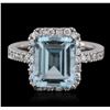 Image 1 : 14KT White Gold 5.46 ctw Topaz and Diamond Ring