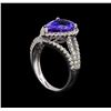 Image 4 : 18KT White Gold 3.62 ctw Tanzanite and Diamond Ring