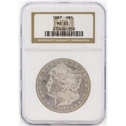 1887 $1 Morgan Silver Dollar Coin NGC MS63 Great Toning