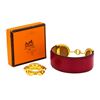 Image 5 : Hermes Red Leather Bangle and Ring
