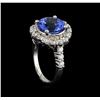 Image 4 : 4.64 ctw Tanzanite and Diamond Ring - 14KT White Gold