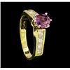 Image 4 : 1.06 ctw Ruby and Diamond Ring - 18KT Yellow Gold