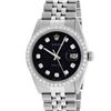 Image 5 : Rolex Mens Stainless Steel Black Diamond Datejust Wristwatch