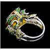 Image 3 : 8.75 ctw Citrine, Tsavorite and Lemon Quartz Ring - 18KT White Gold