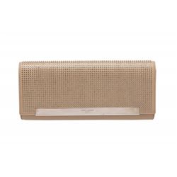 Saint Laurent Beige Silver Studded Clutch Bag