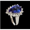 Image 4 : 4.40 ctw Tanzanite and Diamond Ring - 14KT White Gold