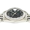 Image 2 : Rolex Mens Stainless Steel Black Roman Datejust Wristwatch