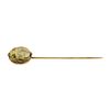 Image 1 : Scarab Motif Stone Stick Pin - 10KT Yellow Gold