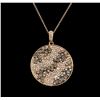 Image 2 : 1.65 ctw Brown and White Diamond Pendant & Chain - 14KT Rose Gold