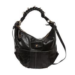 Chloe Black Leather Heloise Hobo Crossbody Shoulder Bag