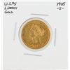Image 1 : 1905-S $5 Liberty Head Half Eagle Gold Coin