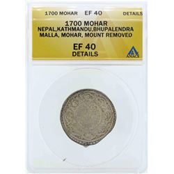 1700 Nepal Kathmandu Mohar Coin ANACS EF40 Details