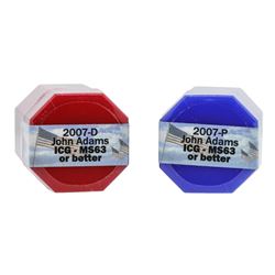 Rolls of 2007-D & 2007-P $1 John Adams Presidential Coins ICG MS63 or Better