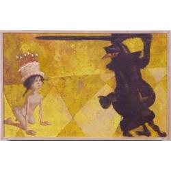 American School (20th Century), KNIGHT DREAM, oil painting on canvas, 25 x 39", signed top righ...