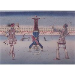 American School (20th Century), CUSTER'S LAST STAND, color lithograph, signed in pencil 'Yan Ma...