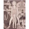 Image 1 : Marc Baseman (20th Century) American, CHILDREN, 1999, detailed miniature graphite drawing on ca...