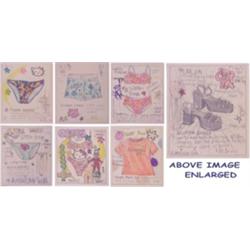 Marc Baseman (20th Century) American, AMERICAN GIRL MINIATURE SUITE, seven graphite and colored...