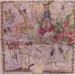 Marc Baseman (20th Century) American, AMERICAN GIRL Series (Toilet), 2000, two sided color penc...