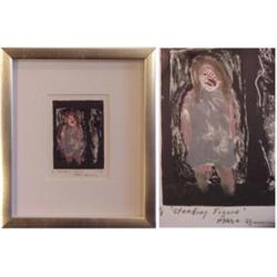 Marc Baseman (20th Century) American, STANDING FIGURE, 1993, color monotype, signed in pencil,...