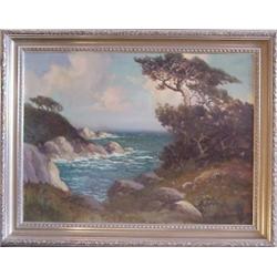George Bickerstaff (1893-1954) Californian, MONTEREY COAST, oil painting on canvas, 30 x 40", s...