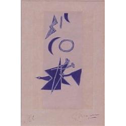 Georges Braque (1882-1963) French, LE TIRE A L'ARC (V.153), 1960, color etching, signed in penc...