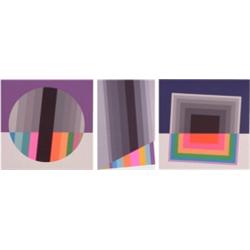 Eugenio Carmi (b. 1920) American, SQUARE; CIRCLE; STRIPES, 1973, three color screenprints, each...