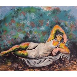 Sandro Chia (b. 1946) Italian, RECLINING, color lithograph, signed in pencil, numbered edition...