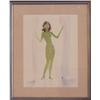 Image 1 : Jean Gabriel Domergue (1889-1962) French, FEMME VERT, color lithograph with watercolor, signed,...