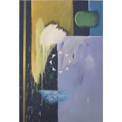 Michael Dvortcsak (20th Century), LIQUID GAS CRYSTAL SERIES, 1970, oil painting on canvas, 68 x...