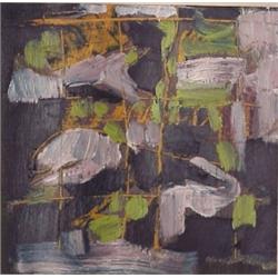 Brenda Euwer (20th Century) American, SEA MONSTERS, 1991, oil painting on paper, 6 x 6", signed...