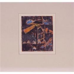 Brenda Euwer (20th Century) American, ORANGE/BLACK, 1991, acrylic painting on paper, image 5 1/...