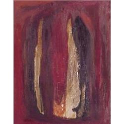 Behzah Hagheri (20th Century), ABSTRACT #3, 1989, oil painting on canvas, 23 x 18", signed and...