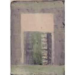 Behzah Hagheri (20th Century), UNTITLED #4, 1988, oil painting on wood, 10 x 7 1/4", signed and...