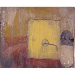 Behzah Hagheri (20th Century), UNTITLED #5, 1989, oil painting on wood, 9 1/2 x 11", signed and...
