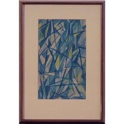 Hahmany (20th Century), UNTITLED, watercolor on paper, 15 x 9", signed lower right, framed. Sta...