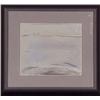 Image 1 : Huws (20th Century), SEASHORE II, acrylic painting with manipulation on paper, 10 x 13", framed...