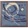 Image 1 : Ichiro (20th Century) Japanese, BLUE, WHITE AND RED ABSTRACT - #1, batik on linen, 11 x 11 1/2"...