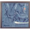 Image 1 : Ichiro (20th Century) Japanese, BLUE, WHITE AND RED ABSTRACT - #2, batik on linen, 11 x 11 1/2"...
