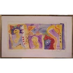 Margaret Kelley (20th Century) American, UNTITLED, 1985, watercolor on paper, 15 x 20", signed...