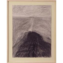 Jeanne La Mosse (20th Century), EL PESCADOR #3, 1988, charcoal drawing on paper, 22 x 30", sign...