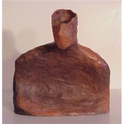 Mekong Lim (20th Century), HUMAN BUST #1, ceramic sculpture, 14" tall, signed, some chips. Star...