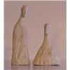 Image 1 : Mekong Lim (20th Century), COUPLE (Beige), a pair of glazed ceramic sculptures, 5 1/4 & 4 1/2"...