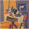 Image 1 : Marcel Mouly (1918-) French, THE DINNER TABLE, color lithograph, signed in pencil, from the num...