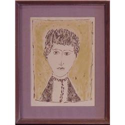 Music (20th Century), GIRL WITH NECKLACE, color lithograph, signed in pencil, from the numbered...