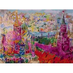 LeRoy Neiman (b. 1926) American, RED SQUARE PANORAMA (K.II.65), 1987, color screenprint, signed...